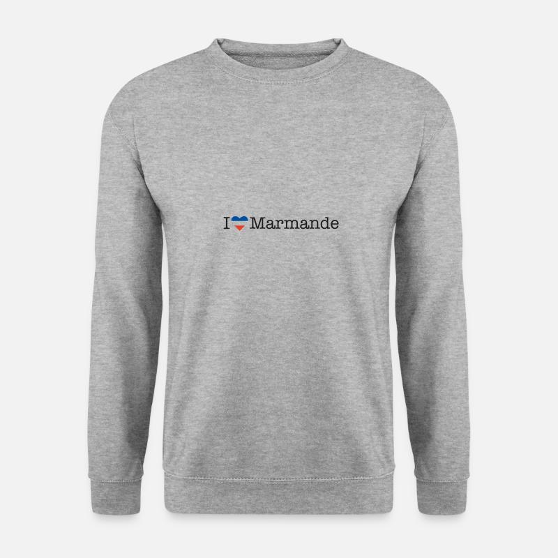 I love Marmande - Unisex Pullover - Weißgrau meliert