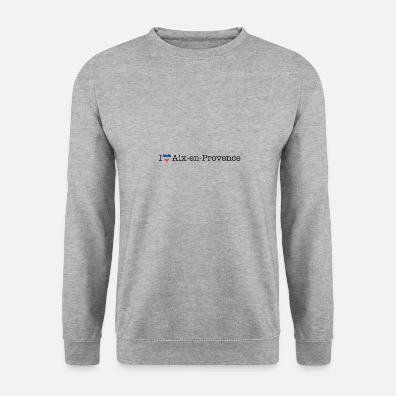I love Aix en Provence - Unisex Pullover - Weißgrau meliert