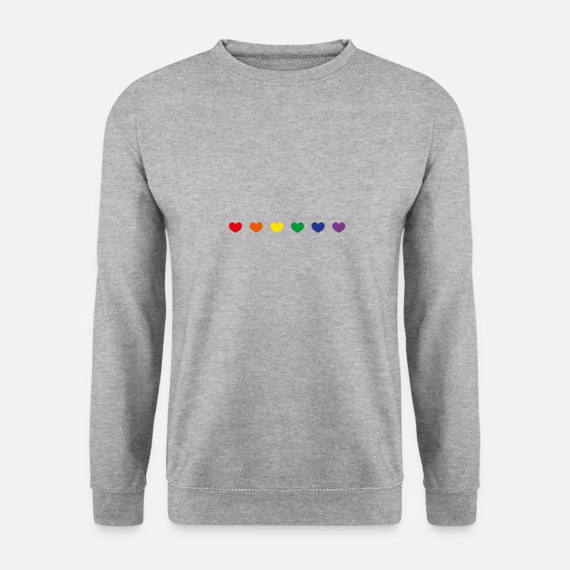 LGBT Herzen Liebe - Unisex Pullover - Weißgrau meliert