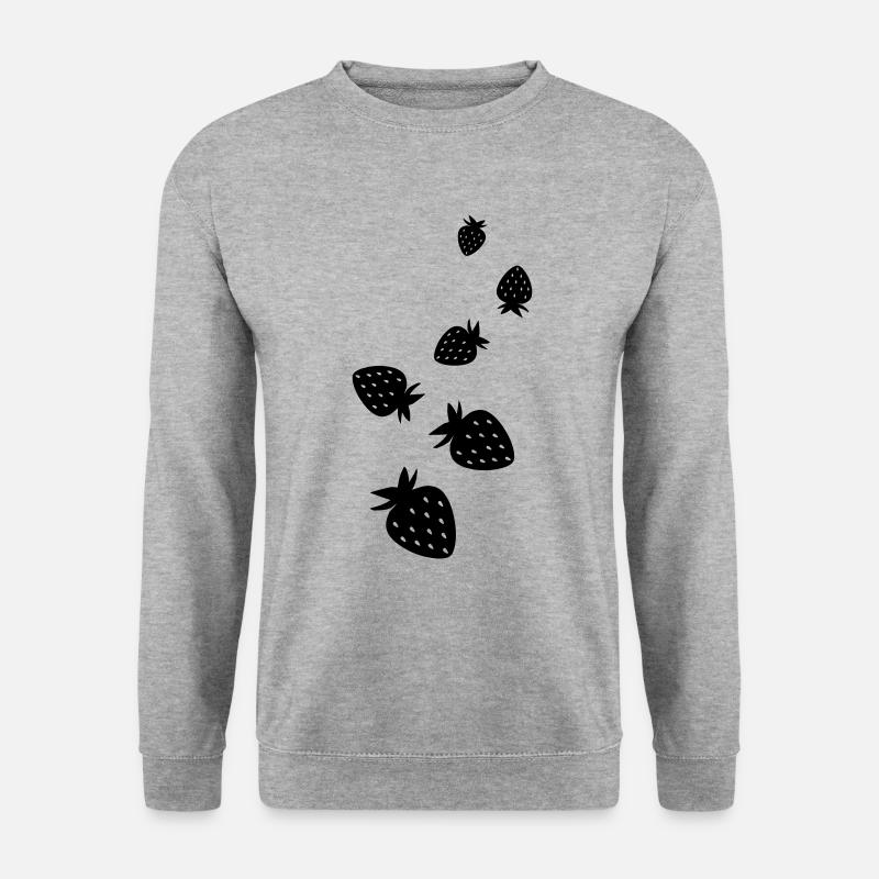 Frucht Erdbeere - Unisex Pullover - Weißgrau meliert