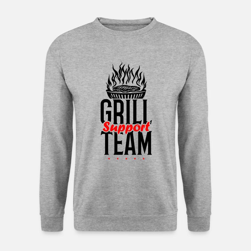 Grill Support Team - Unisex Pullover - Weißgrau meliert