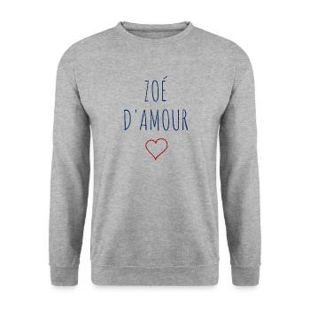 ZOÉ D'AMOUR - COEUR - Sweat-shirt Unisexe - gris chiné - Devant - Alina (178cm) & Michal (187cm)