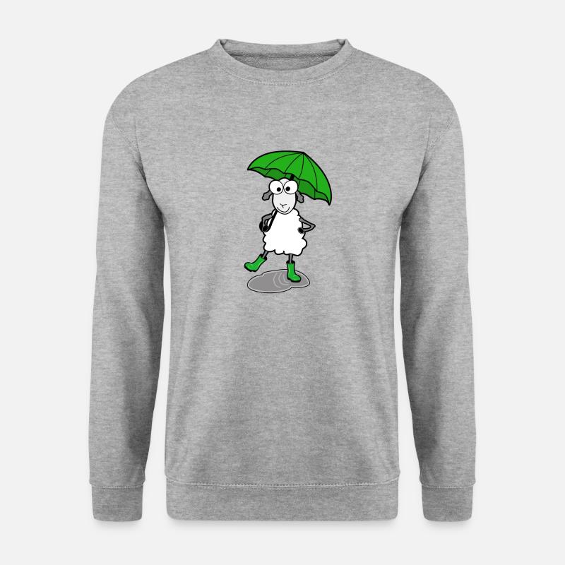 Schaf mit Gummistiefel - Unisex Pullover - Weißgrau meliert