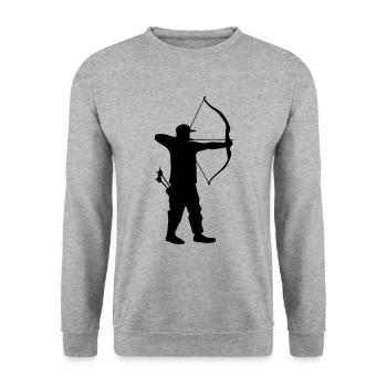 Archer archer archery with arrow quiver - Unisex Sweatshirt - salt & pepper - Front - Alina (178cm) & Michal (187cm)