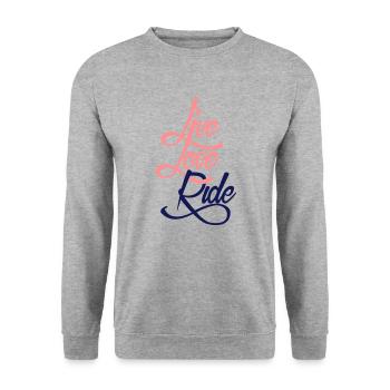 Live Love Ride - Unisex Sweatshirt - salt & pepper - Front - Alina (178cm) & Michal (187cm)