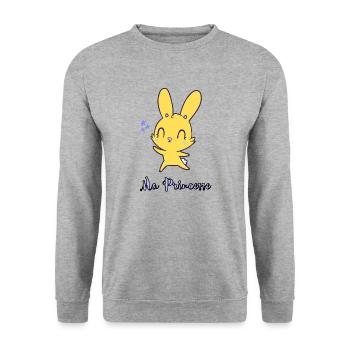 Ma Princesse - Sweat-shirt Unisexe - gris chiné - Devant - Alina (178cm) & Michal (187cm)