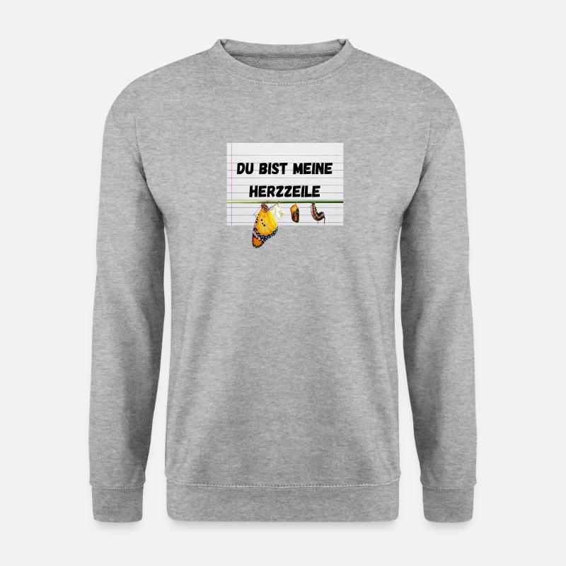 Du bist meine Herzzeile - Stil 2 - Unisex Pullover - Weißgrau meliert