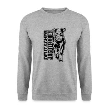 GERMAN HUNTING TERRIER Dogs Portrait Hunting Dogs - Unisex Sweatshirt - salt & pepper - Front - Alina (178cm) & Michal (187cm)