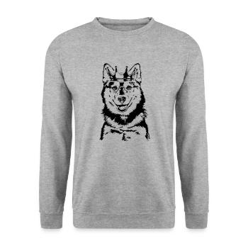 POMSKY Crown Dog Wilsigns - Sweat-shirt Unisexe - gris chiné - Devant - Alina (178cm) & Michal (187cm)