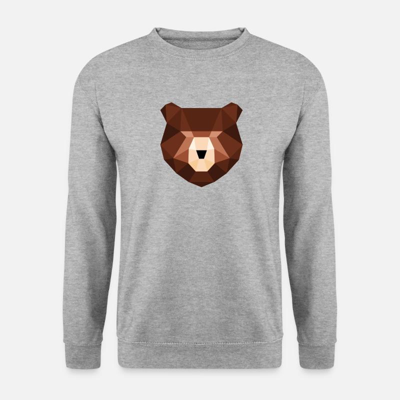 Der Bär - Unisex Pullover - Weißgrau meliert