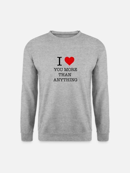 Ich liebe dich über alles - Unisex Pullover - Weißgrau meliert