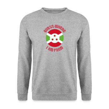 Guess where I come from / Burundi - Unisex Sweatshirt - salt & pepper - Front - Alina (178cm) & Michal (187cm)