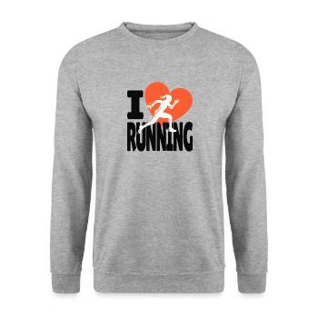 Jogging Jogging Running Athlete I Love Running - Unisex Sweatshirt - salt & pepper - Front - Alina (178cm) & Michal (187cm)