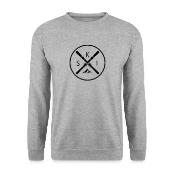 Skiing skiing ski motif for skiers - Unisex Sweatshirt - salt & pepper - Front - Alina (178cm) & Michal (187cm)