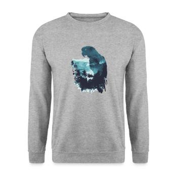 Parrot Bird Macaw Wilderness - Unisex Sweatshirt - salt & pepper - Front - Alina (178cm) & Michal (187cm)