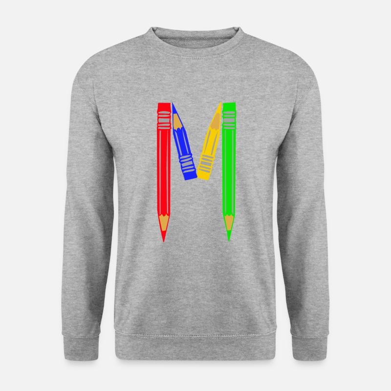 buntstifte m - Unisex Pullover - Weißgrau meliert