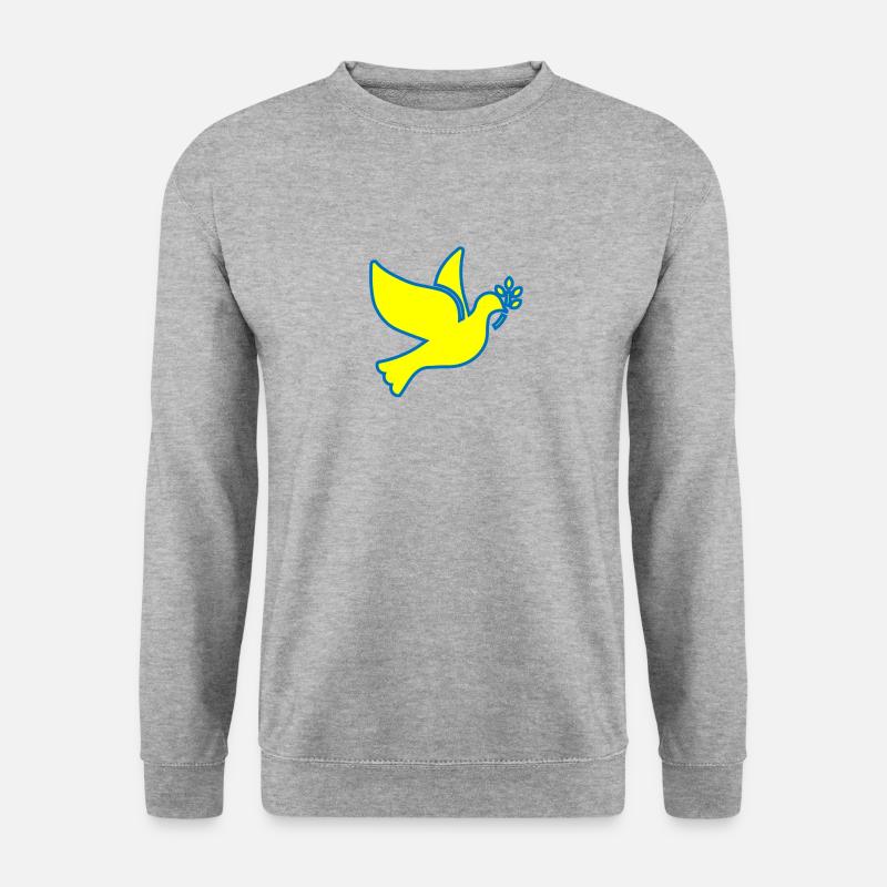 Friedenstaube Ukraine - Unisex Pullover - Weißgrau meliert
