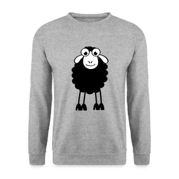 Sheep, white or black sheep. Dreaming or sleeping - Unisex Sweatshirt - salt & pepper - Front - Alina (178cm) & Michal (187cm)