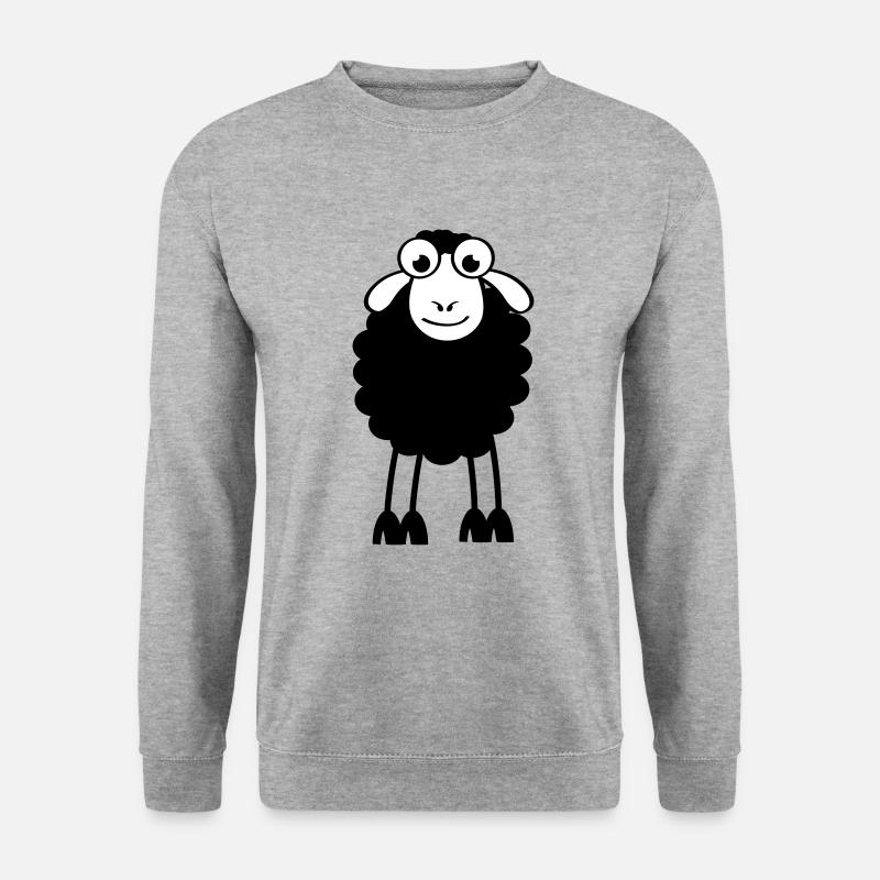 Schafe, weiße oder schwarze Schafe. Träumen oder schlafen - Unisex Pullover - Weißgrau meliert