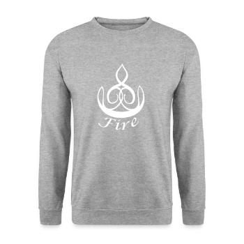 L’élément feu - Sweat-shirt Unisexe - gris chiné - Devant - Alina (178cm) & Michal (187cm)
