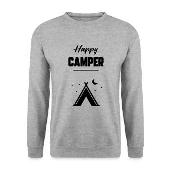 Happy camper - Sweat-shirt Unisexe - gris chiné - Devant - Alina (178cm) & Michal (187cm)