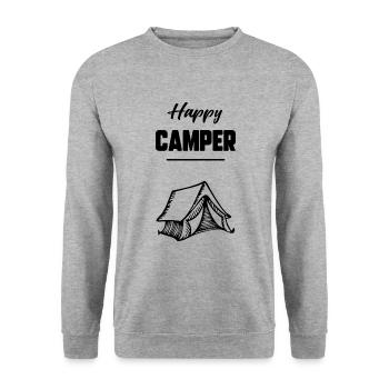 Happy camper - Sweat-shirt Unisexe - gris chiné - Devant - Alina (178cm) & Michal (187cm)