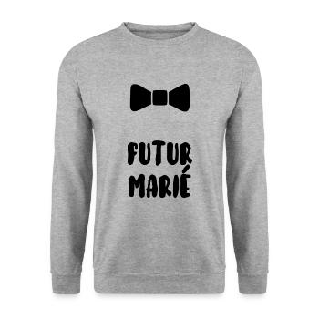 Futur marié - Sweat-shirt Unisexe - gris chiné - Devant - Alina (178cm) & Michal (187cm)