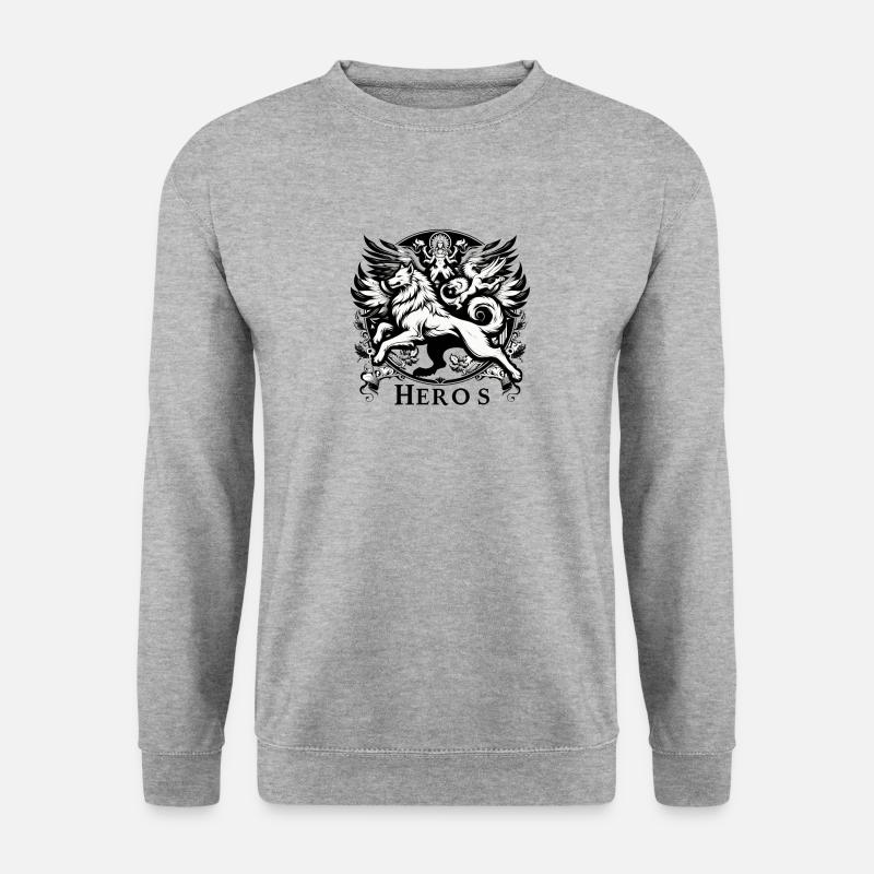 Heros weiss - Unisex Pullover - Weißgrau meliert