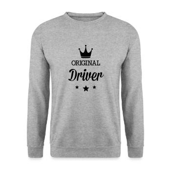 Original drei Sterne Deluxe Fahrer - Unisex Pullover - Weißgrau meliert - Vorne - Alina (178cm) & Michal (187cm)