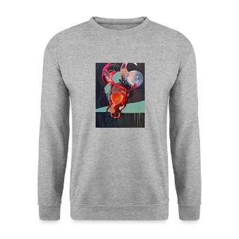 Bull Series - Unisex Pullover - Weißgrau meliert - Vorne - Alina (178cm) & Michal (187cm)