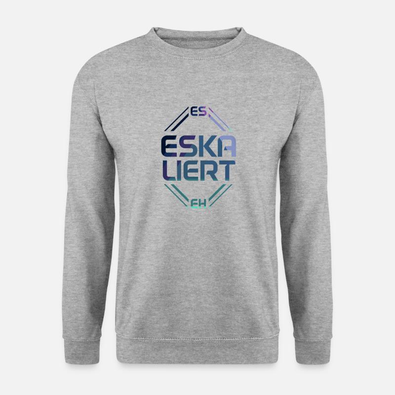 Es eskaliert eh - Unisex Pullover - Weißgrau meliert