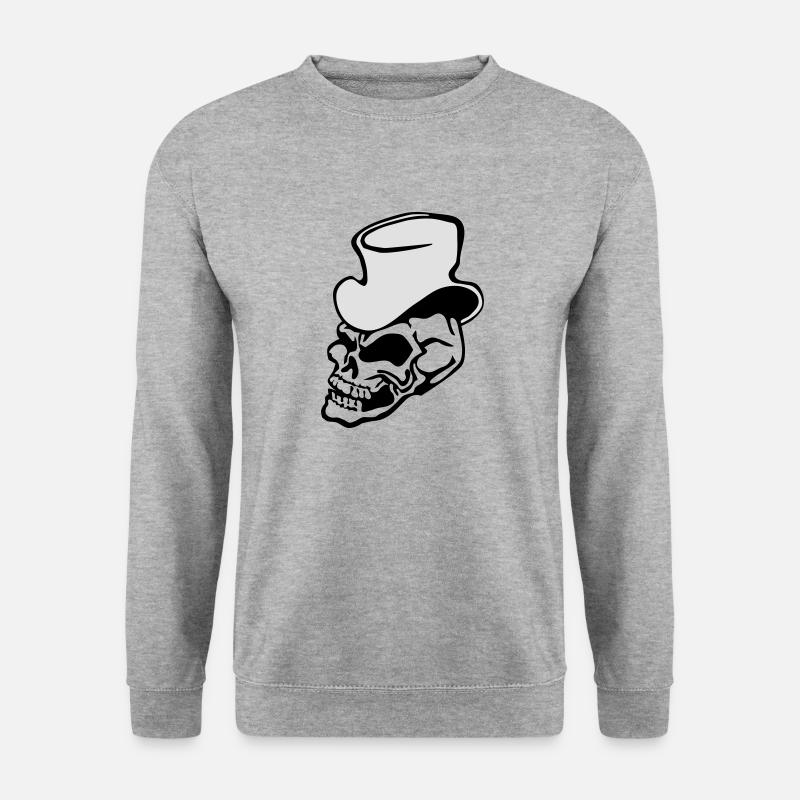 Skull with Top Hat - Unisex Sweatshirt - salt & pepper