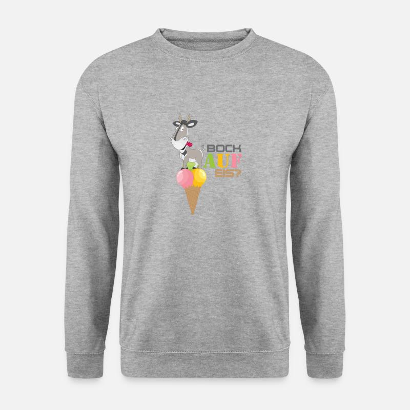 Bock auf Eis. - Unisex Pullover - Weißgrau meliert