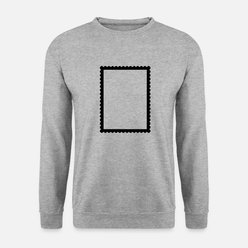 Briefmarke - Unisex Pullover - Weißgrau meliert