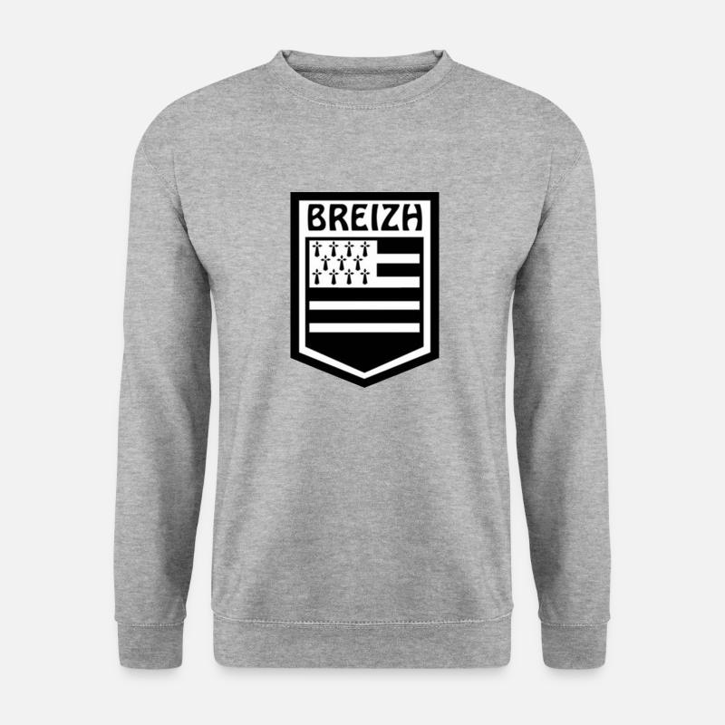 Breton Flagge - Unisex Pullover - Weißgrau meliert