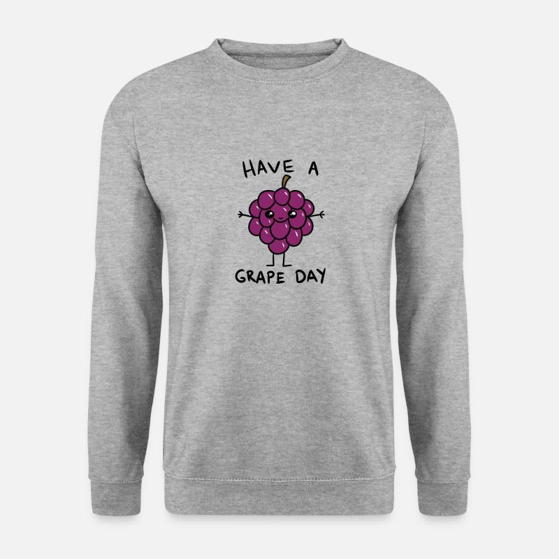 Habe einen Traubentag - Unisex Pullover - Weißgrau meliert