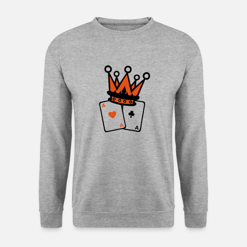crown poker as card - Unisex Sweatshirt - salt & pepper