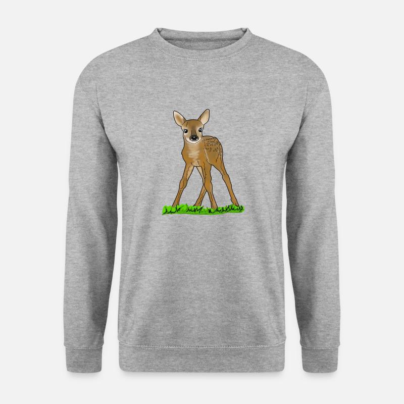 Rehkitz - Unisex Pullover - Weißgrau meliert