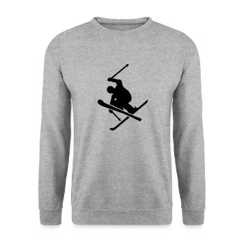 Ski - Unisex Pullover - Weißgrau meliert - Vorne - Alina (178cm) & Michal (187cm)