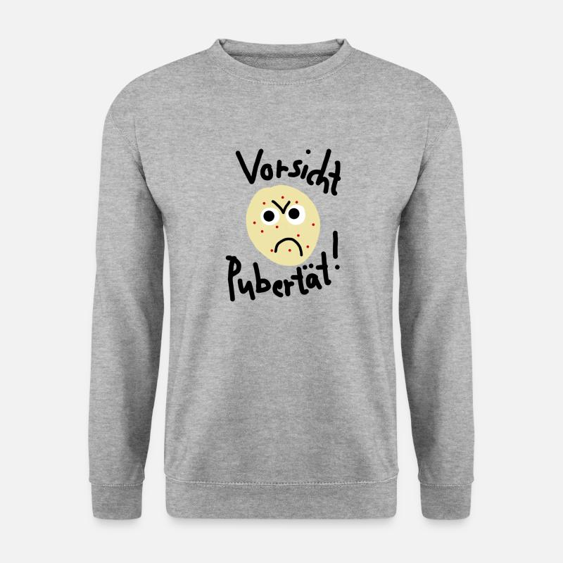 Vorsicht Pubertät - Unisex Pullover - Weißgrau meliert
