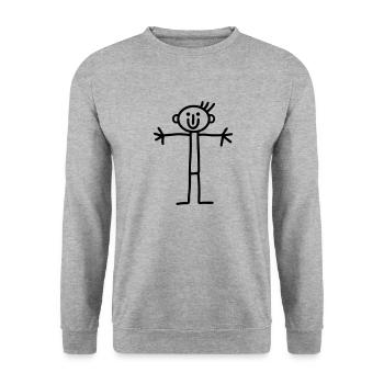 Stickmen open arms - Unisex Sweatshirt - salt & pepper - Front - Alina (178cm) & Michal (187cm)