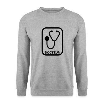 Doctor Arzt Médecin Docteur Medecine Life - Unisex Sweatshirt - salt & pepper - Front - Alina (178cm) & Michal (187cm)