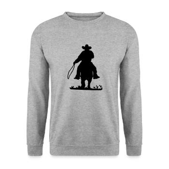 Cowboy - Unisex Sweatshirt - salt & pepper - Front - Alina (178cm) & Michal (187cm)