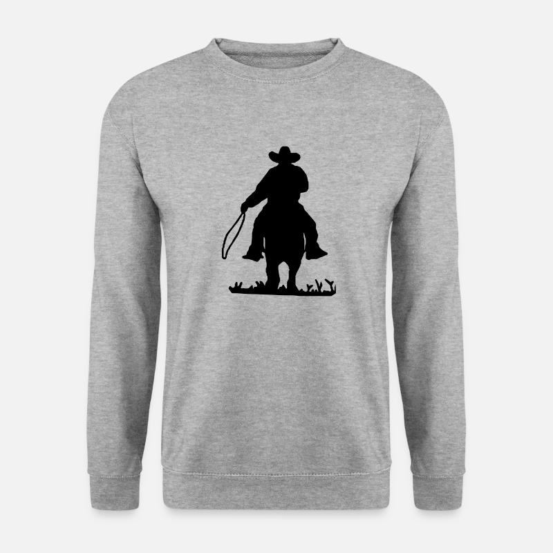 Cowboy - Unisex Pullover - Weißgrau meliert