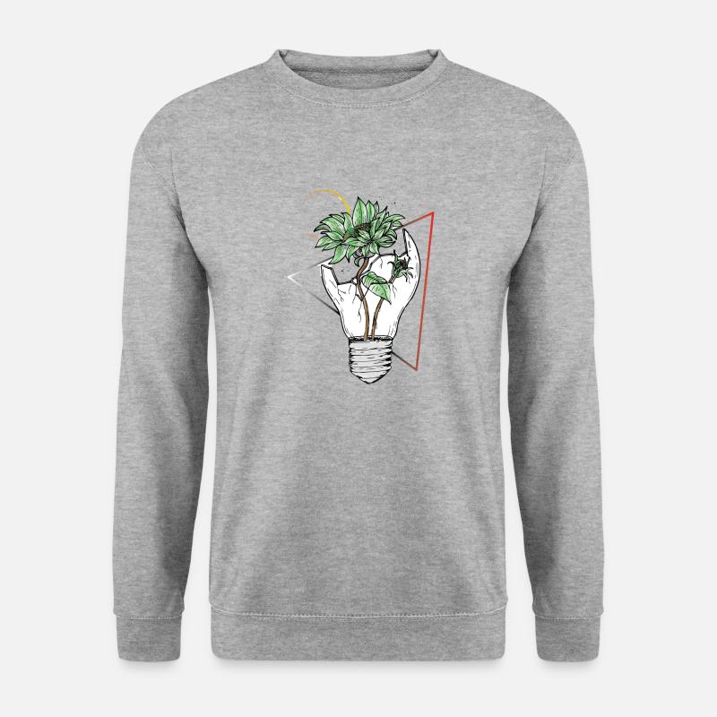 Glühbirne gegen die Natur - Unisex Pullover - Weißgrau meliert