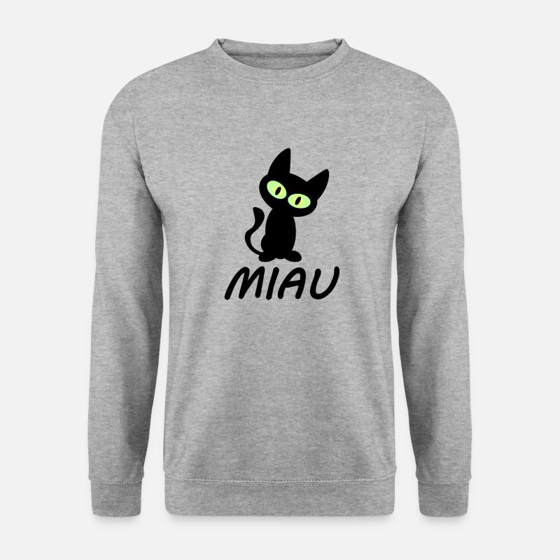 Katze Miau / süßes Kätzchen / NEU als Sticker - Unisex Pullover - Weißgrau meliert
