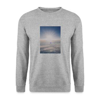Flugzeug, Wolken, grenzenlose Freiheit T-shirt - Unisex Pullover - Weißgrau meliert - Vorne - Alina (178cm) & Michal (187cm)