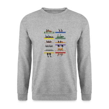 Six Flags Great Adventure Coaster Car - Unisex Sweatshirt - salt & pepper - Front - Alina (178cm) & Michal (187cm)