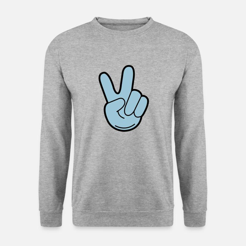 peace hand - Unisex Sweatshirt - salt & pepper