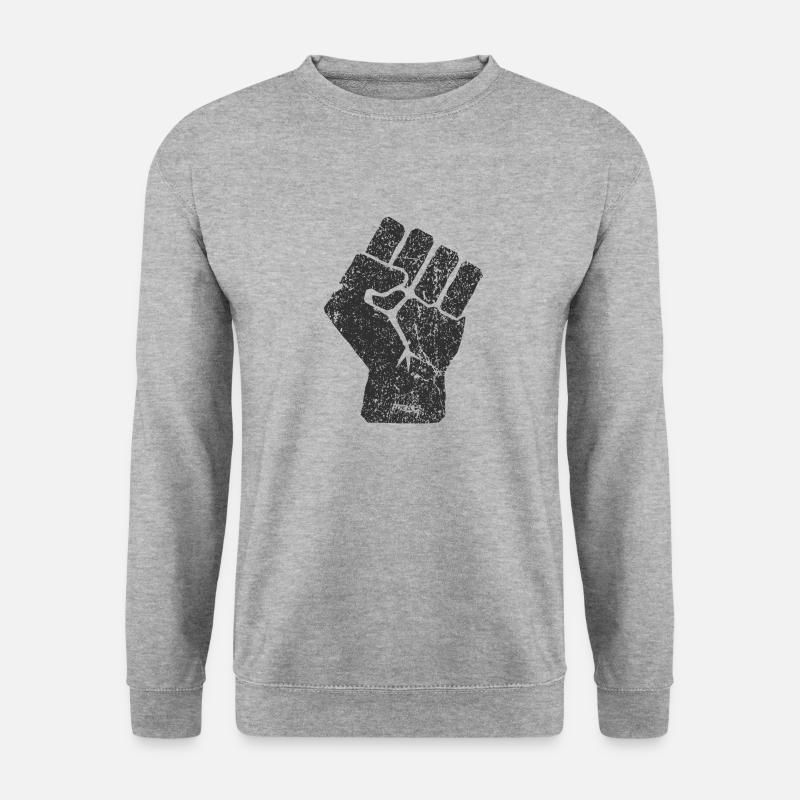 Erhöhte Faust Symbol - Unisex Pullover - Weißgrau meliert